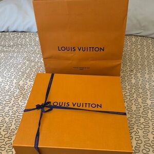 Louis Vuitton empty box with ribbon & shopping bag